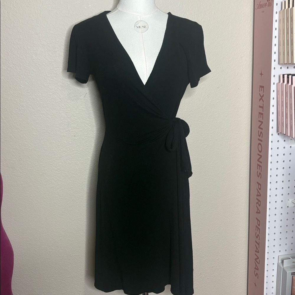 Muse Elegant Black V-Neck Dress